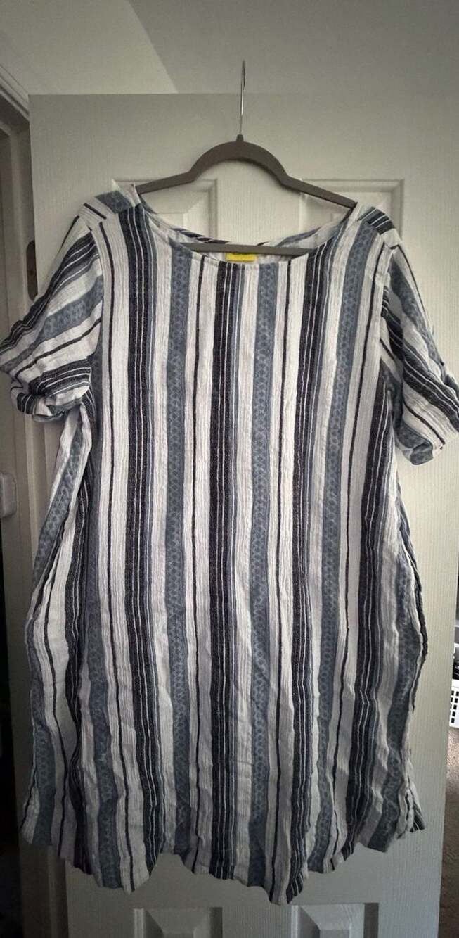 Roller Rabbit Women's Blue Striped Jacquard Hinata Dress